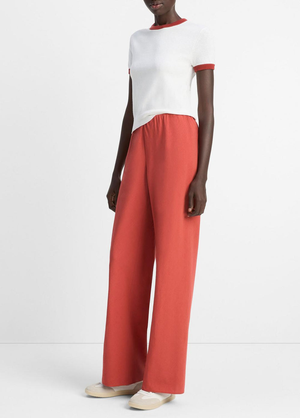 Cotton-Blend High-Waist Bias Pant in Pants & Shorts - TERRA | VINCE Sale